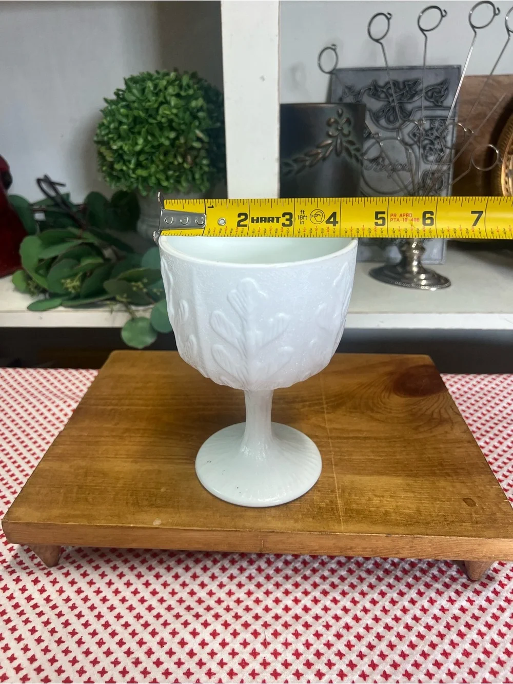 Vintage milk glass vase FTD 1975 white decor grandma core